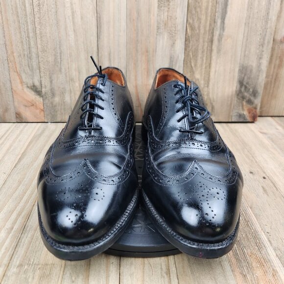 Allen Edmonds Chester Men's Size 9.5 Black Leather Brogue Oxfords Shoes - Picture 2 of 11